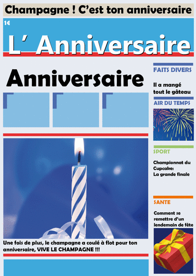 carte anniversaire journal